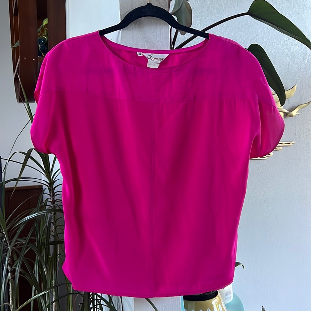 Vintage blouse Hot Pink Shoulder Pads!